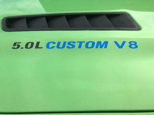5.0L CUSTOM V8 Motorhauben-Vinyl-Aufkleberset für Musclecar (Coyote V8)