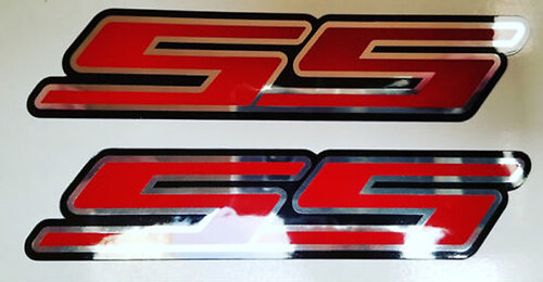 SS Super Sport Aufkleber-Set, 2 Stück, Chrom, Rallye-Sport, Chevy, Camaro, Chevrolet 0203
