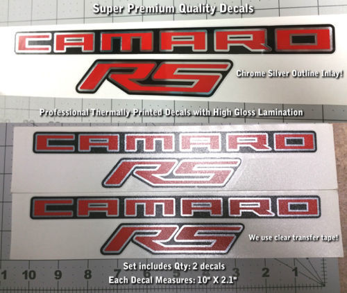 Camaro RS SS Fender Trunk Aufkleber Aufkleber Kit Chrom Inlay Premium Qualität 0027 2024
