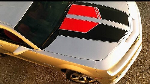 Zwillings-Motorhaubenstreifen Vinyl-Aufkleber Set für Chevrolet Camaro SS 2010-2013