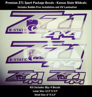 Z71 Aufkleber-Kit Kansas State Wildcats, Premium-Qualität, blasenfrei, 0181