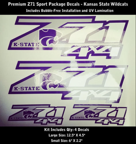 Z71 Aufkleber-Set, Kansas State Wildcats, Premium-Qualität, blasenfrei, 0181
