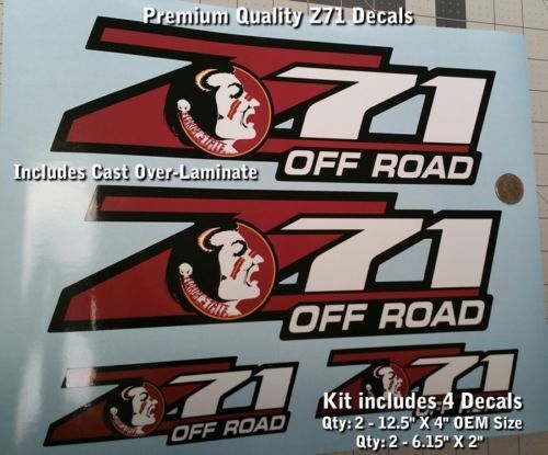 Z71 Aufkleber-Aufkleber-Set in OEM-Größe, Florida Seminoles FSU-Design, inklusive 0020
