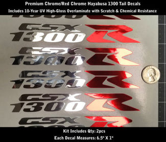 1300 R Aufklebersatz 2 Stück Hayabusa GSXR Chrome & Red Chrome Premium 0168