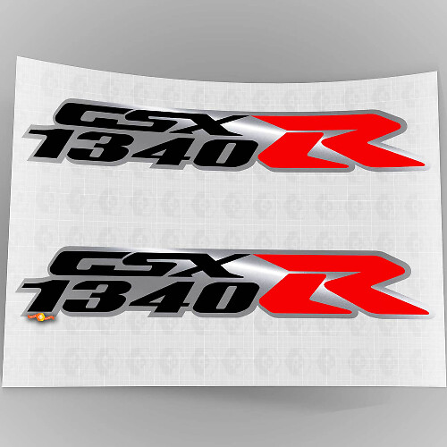 GSXR Hayabusa 1340R Chrom Schwarz Rot Aufkleber Dekor Kit