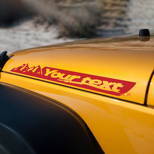 Benutzerdefinierter Text Mountains Motorhauben-Seitenaufkleber für Jeep Wrangler JK Renegade