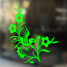 Vogel zwischen Blumen und Zweigen Universeller Vinylaufkleber_2