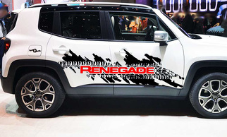Jeep Renegade Side Splash Reifenspuren Logo Grafik Vinyl Aufkleber Aufkleber 2 Farben