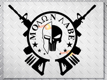 Spartan Helm oder PUNISHER MOLON LABE Vinyl-Aufkleber mit Pistolenkreuz auf der Motorhaube Wrangler Jeep 2