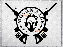 Spartan Helm oder PUNISHER MOLON LABE Vinyl-Aufkleber mit Pistolenkreuz auf der Motorhaube Wrangler Jeep 3
