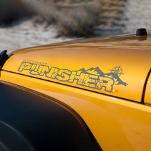  Kombinieren Sie Punisher mit Kompass Motorhauben Vinylaufklebern für Jeep Wrangler TJ JK YJ 2