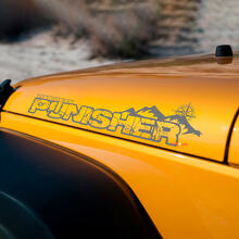 Custom Punisher Stil Motorhauben-Seitenvinyl-Aufkleber-Set für Jeep Wrangler_2