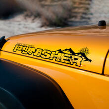 Custom Punisher Stil Motorhauben-Seitenvinyl-Aufkleber-Set für Jeep Wrangler_3