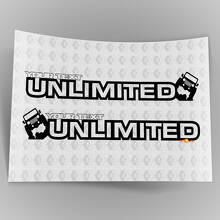 Benutzerdefinierte Schrift Unbegrenzte Jeep Offroad Motorhauben Vinylaufkleber Decal Grafik 2 für Jeep Wrangler Unlimited 4