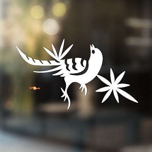 Vogel- und Blätter Universal-Vinylaufkleber