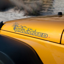 Paar Jeep Wrangler Unlimited Vinyl Hood Sticker Decals Mountain Compas
 2