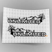 Paar Jeep Wrangler Unlimited Vinyl Hood Sticker Decals Mountain Compas
 4