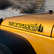 Benutzerdefinierte Textkompass-Wald-Motorhauben-Vinylaufkleber für Jeep Wrangler Unlimited 3