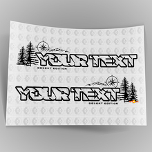 Benutzerdefinierte Textkompass-Wald-Motorhauben-Vinylaufkleber für Jeep Wrangler Unlimited 4