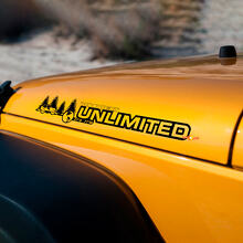 Benutzerdefinierter Text Unbegrenzte Forest Off Road Motorhauben-Vinylaufkleber Decal Grafik 2 für Jeep Wrangler Unlimited 3