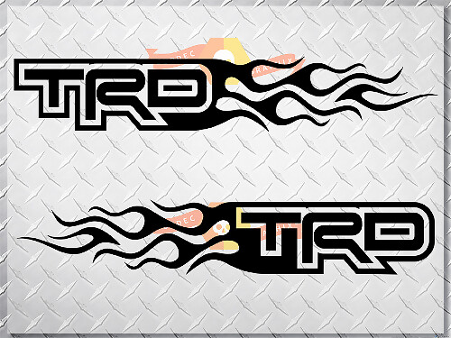 Toyota TRD Flammen-Stil Logo rechts & links Autoaufkleber 2