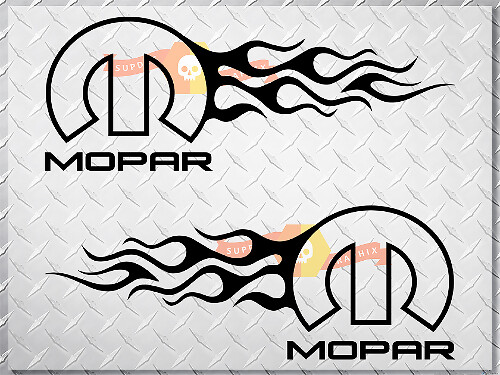 Mopar Dodge Chrysler Jeep Flame Style Logo rechts und links Autoaufkleber