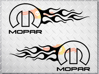 Mopar Dodge Chrysler Jeep Flame Style Logo rechts und links Autoaufkleber