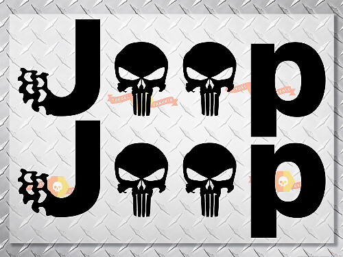 Jeep-Logo Punisher-Stil Seitenvinyl-Aufkleber für Jeep Wrangler