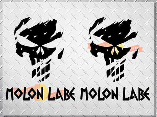 Punisher-Schädel Molon Labe Seiten-Vinylaufkleber