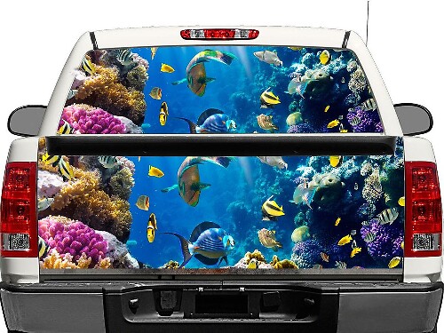 Tropischer Fisch Heckscheiben- oder Heckklappen-Vinylaufkleber für Pick-up Trucks und SUVs