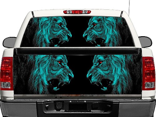 Angry Lions Heckscheiben- oder Heckklappen-Vinylaufkleber für Pick-Up Trucks und SUVs