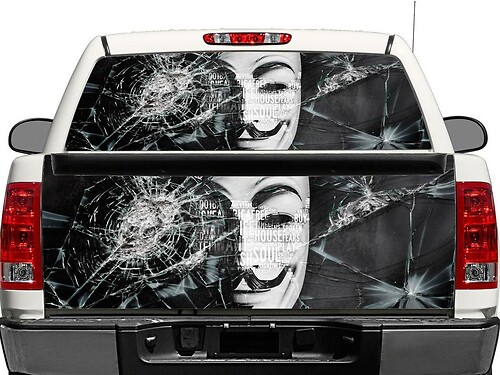 Anonymer Heckfenster- oder Heckklappen-Vinylaufkleber für Pick-up Trucks und SUVs