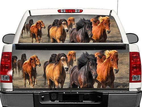 Tierschar Pferd Heckscheiben- oder Heckklappen-Vinylaufkleber für Pick-up Trucks SUVs