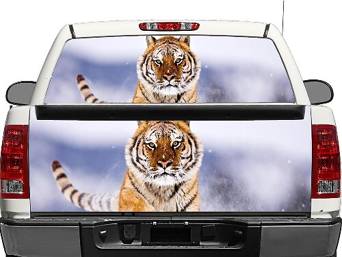Snow Tiger Heckscheiben- oder Heckklappen-Vinylaufkleber für Pick-up Trucks und SUVs