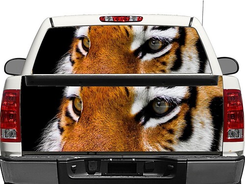 Eyes of the Tiger Heckscheiben- oder Heckklappen-Vinylaufkleber für Pick-up Trucks und SUVs