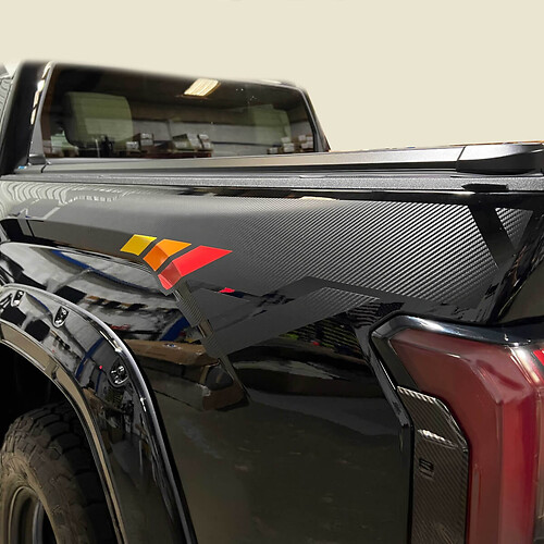 Toyota Tundra Side Pickup Carbon mit Vintage-Streifen-Aufkleber
