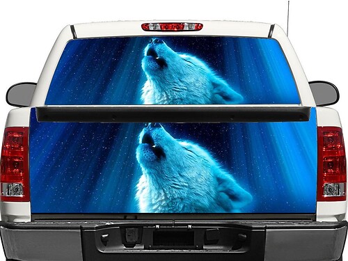 Polar Wolf Heckscheiben- oder Heckklappen-Vinylaufkleber für Pick-up Trucks SUVs