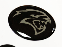 Motorstartknopf Hellcat Dodge Charger Domed Badge Emblem Kunstharz-Aufkleber jetzt 2