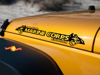 Marine Corps Mountains Edition Motorhaubenaufkleber für Jeep Wrangler Motorhauben