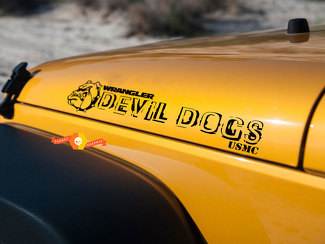DEVIL DOG ​​Bulldog Edition Devil Dogs USMC Motorhaubenaufkleber für Jeep Wrangler Motorhauben