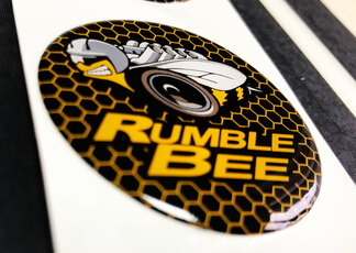Motorstartknopf Rumble Bee Dodge Domed Badge Emblem Kunstharz-Aufkleber