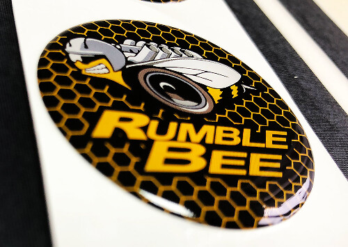 Motorstartknopf Rumble Bee Dodge Domed Badge Emblem Kunstharz-Aufkleber