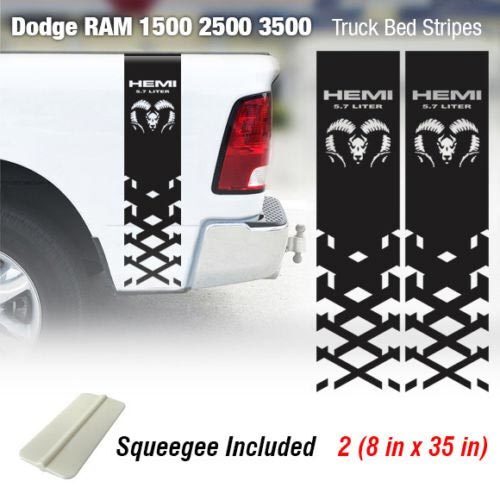 Hemi Style Akzentstreifen Seitenbettt Vinyl-Aufkleber für Dodge Ram 3500