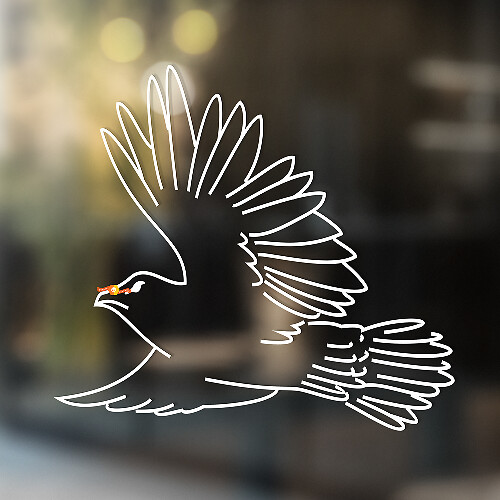 Flying Bird Kontur-Stil Universeller Vinyl-Aufkleber
