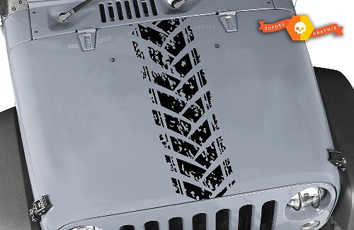 Reifenprofil Motorhauben-Vinylaufkleber für Jeep Wrangler TJ LJ JK JKU