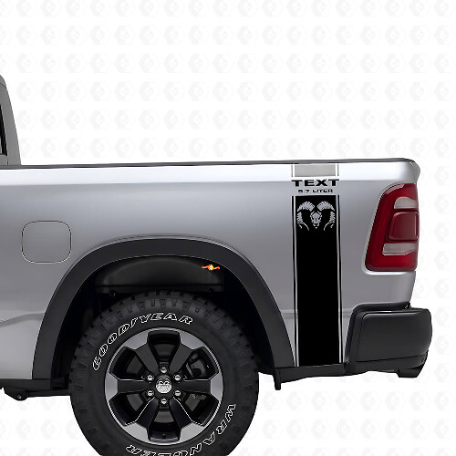 5.7L Hemi Stil Hintere Seitenstreifen Vinyl-Aufkleber Kit für Dodge Ram 1500-3500