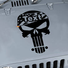 Punisher-Schädel USA-Flagge Custom Hauben Vinylaufkleber für Jeep Wrangler_3