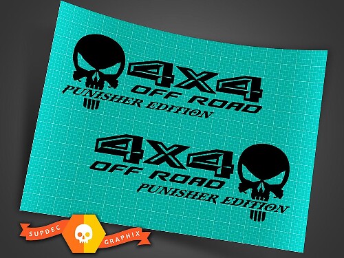 Musclecar truck 4X4 Offroad-Punisher-Aufkleber, LKW-Aufkleber, Vinyl
