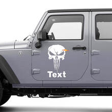 Punisher-Schädel-Türseiten-Vinylaufkleber-Set für Jeep Wrangler JK CJ TJ YJ_2