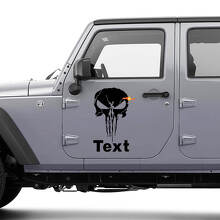 Punisher-Schädel-Türseiten-Vinylaufkleber-Set für Jeep Wrangler JK CJ TJ YJ_3